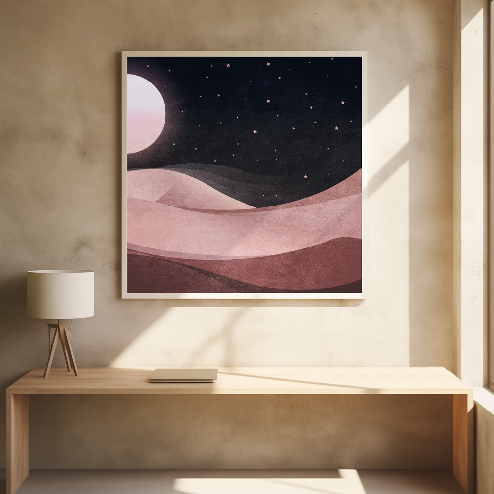 Poster - Serene Lunar Dunes square poster interior 1
