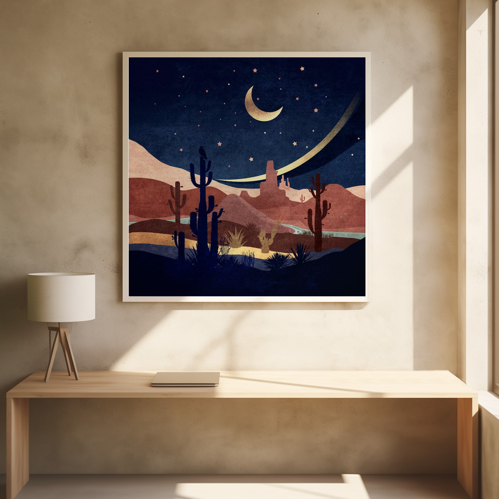 Poster - Desert Nightscape square poster interior 1