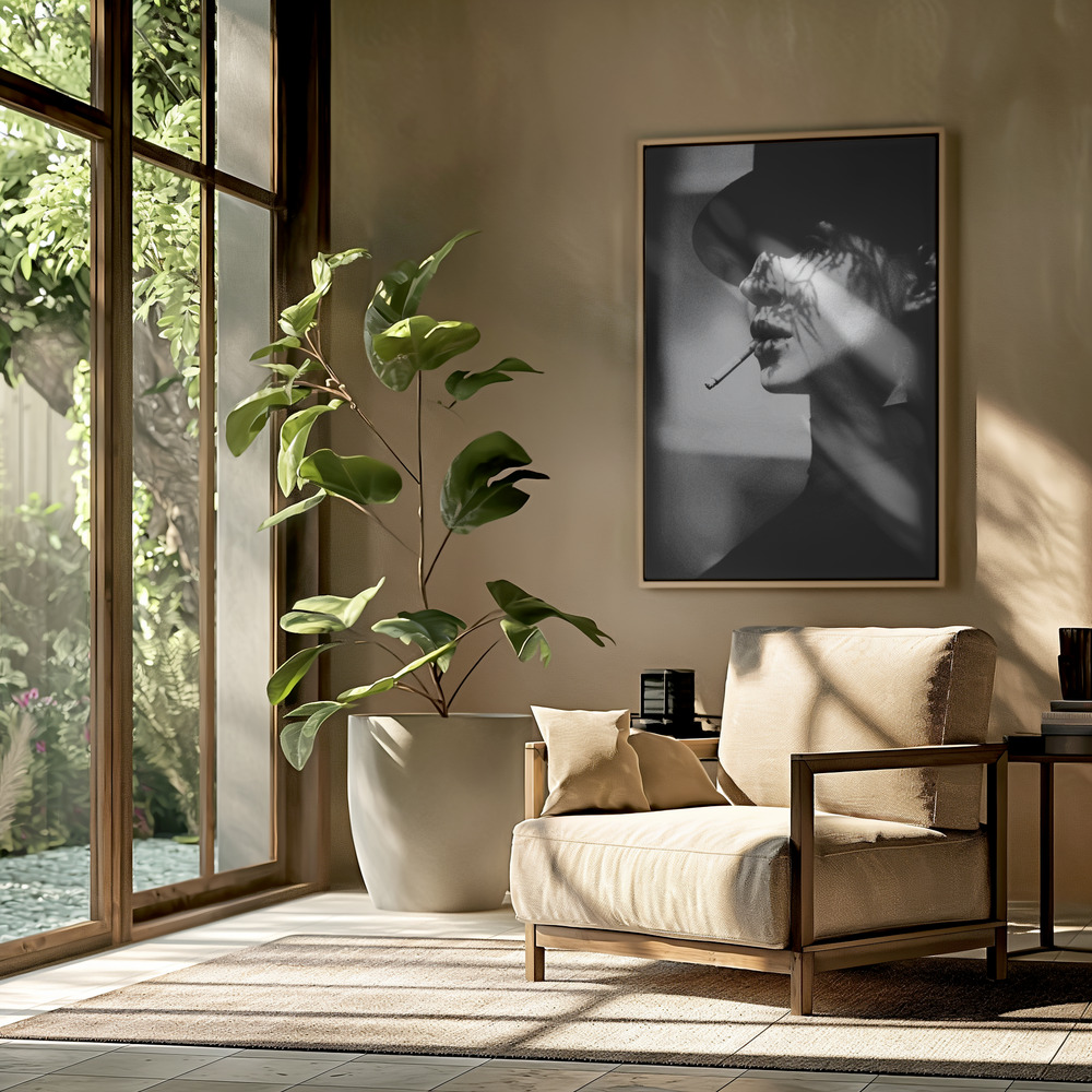 Canvastavla Lady in black - Tavla in the livingroom