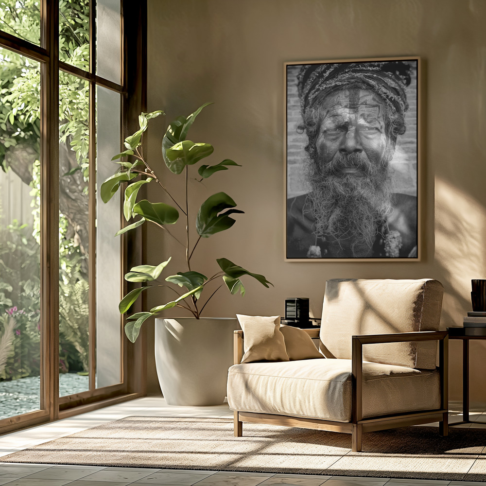 Canvas print - Sadhu in the livingroom