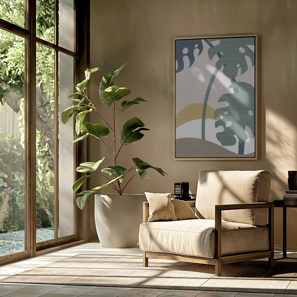 Toile - Monstera Cut Out 02 dans le salon