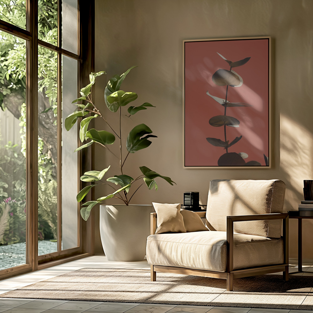 Canvas schilderi - Eucalyptus Gold Rust 04 in de woonkamer