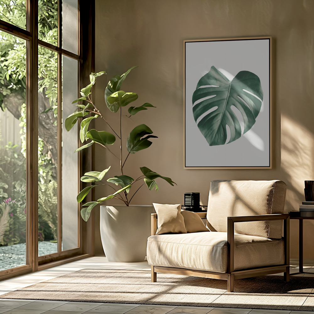 Canvas print - Monstera Natural 23 in the livingroom