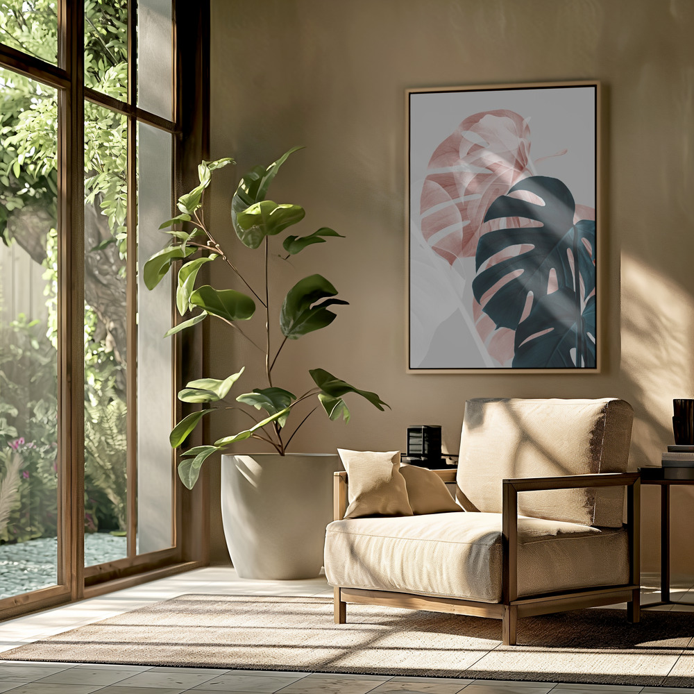 Canvas print - Monstera Creative 09 in the livingroom