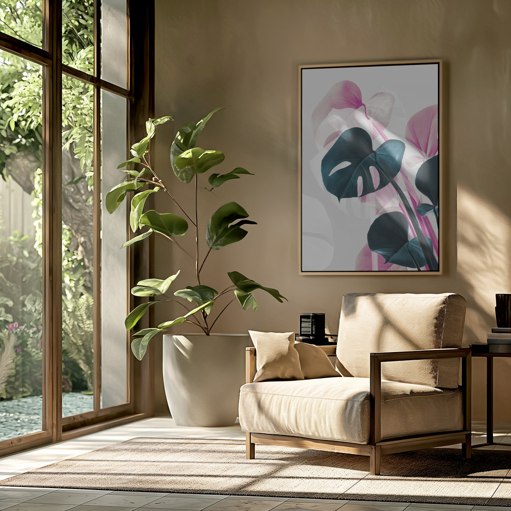 Canvas print - Monstera Creative 12 in the livingroom