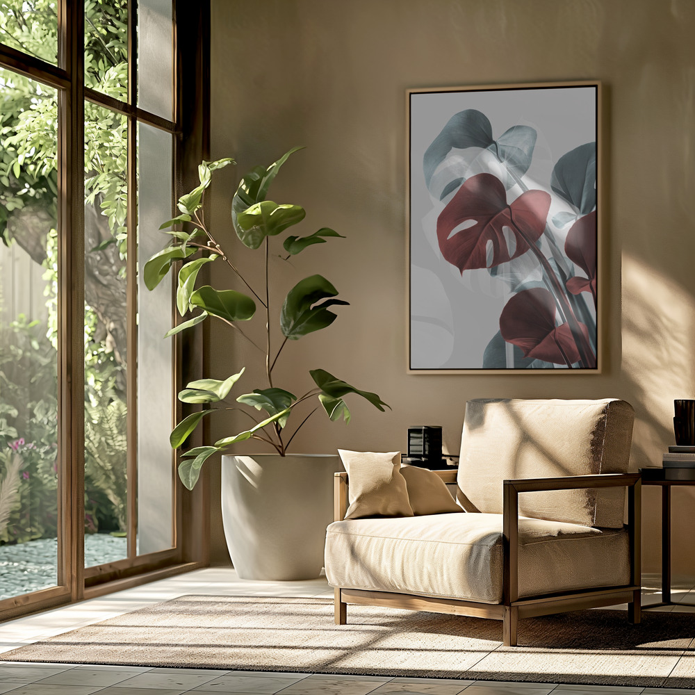 Canvas print - Monstera Creative 15 in the livingroom