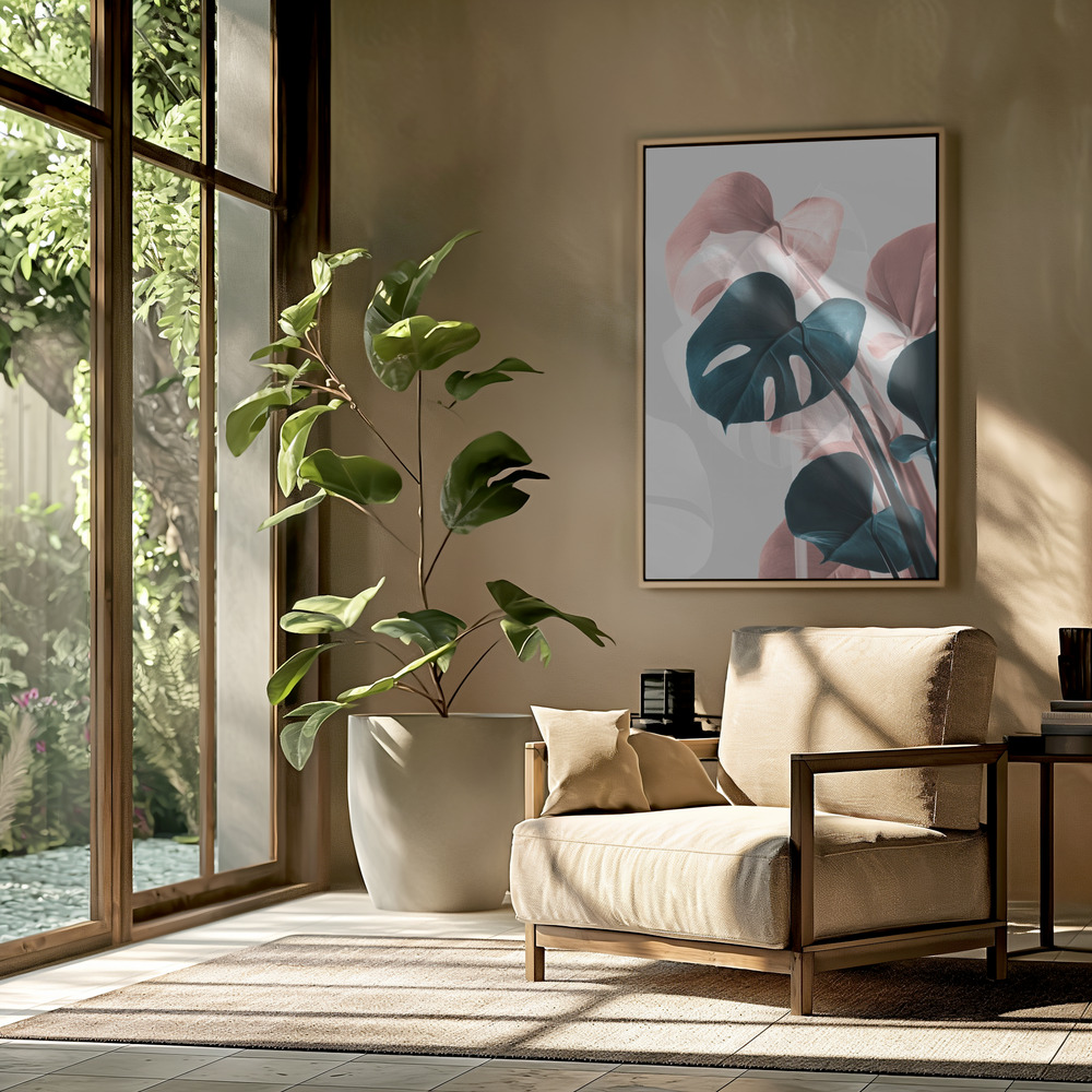 Canvas print - Monstera Creative 17 in the livingroom