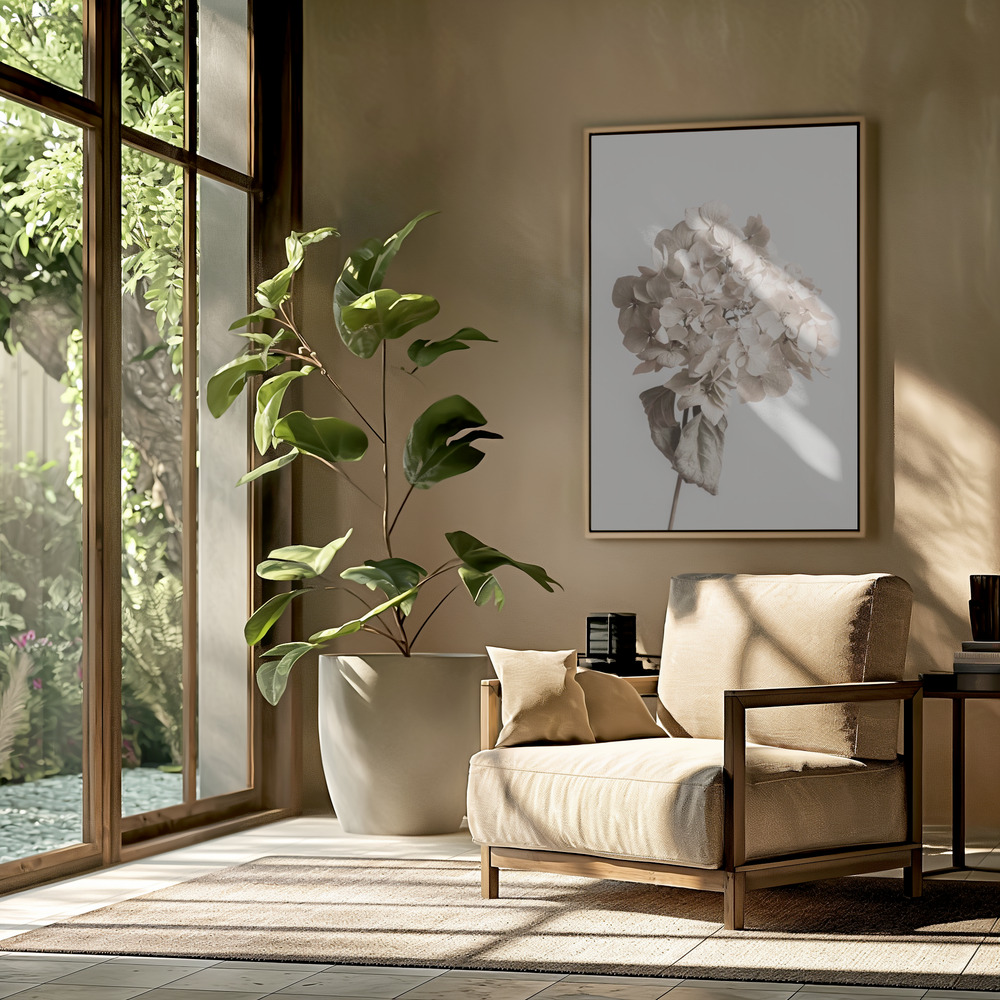 Toile - Beige dried flower dans le salon