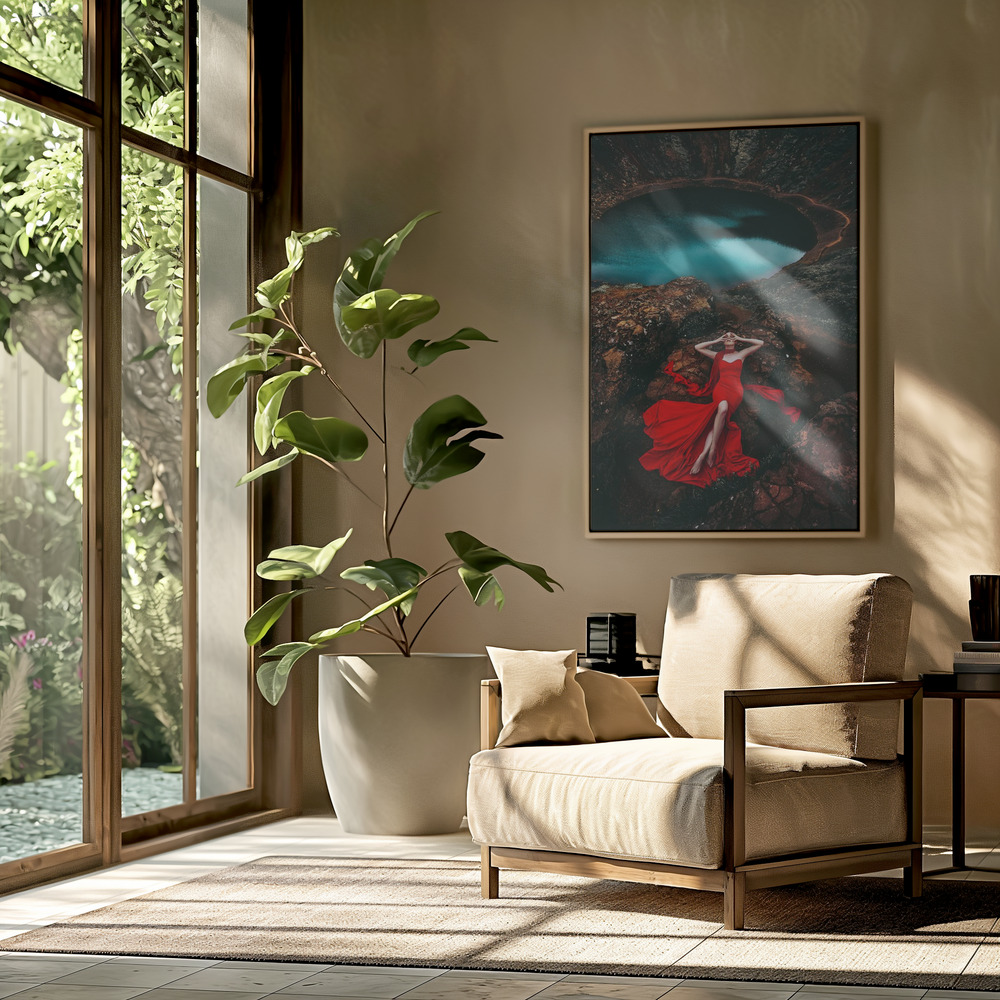 Canvas taulu - If Your Heart is a Volcano olohuoneessa