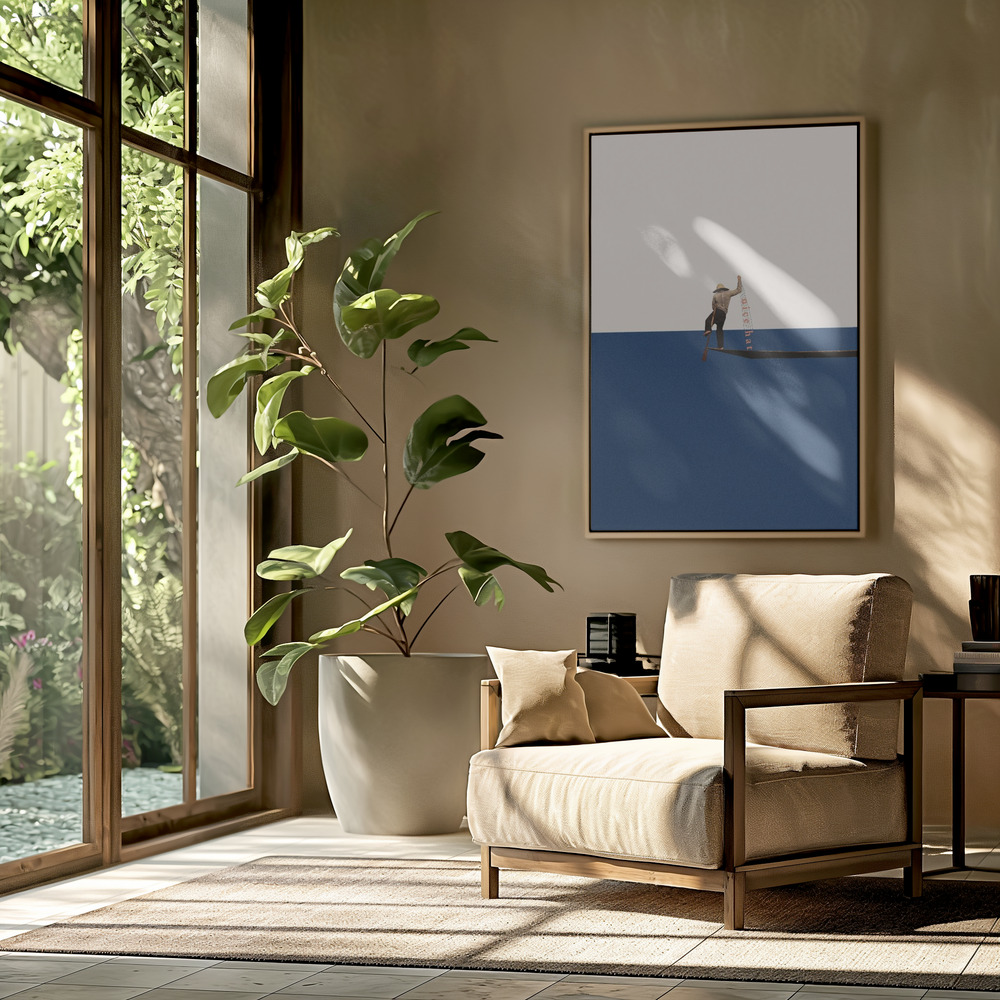 Canvas schilderi - Fishing for compliments in de woonkamer