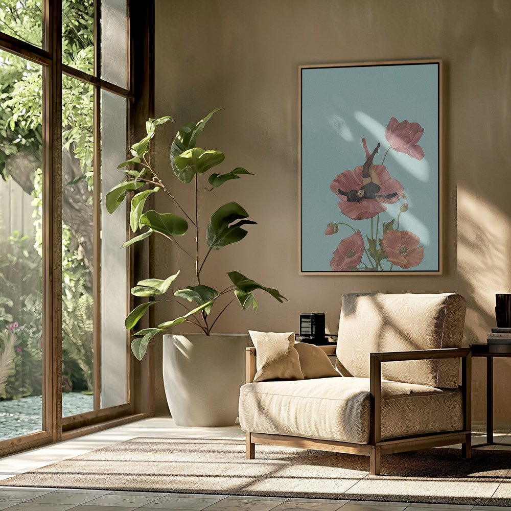 Canvas schilderi - Colourful Dreamer in de woonkamer