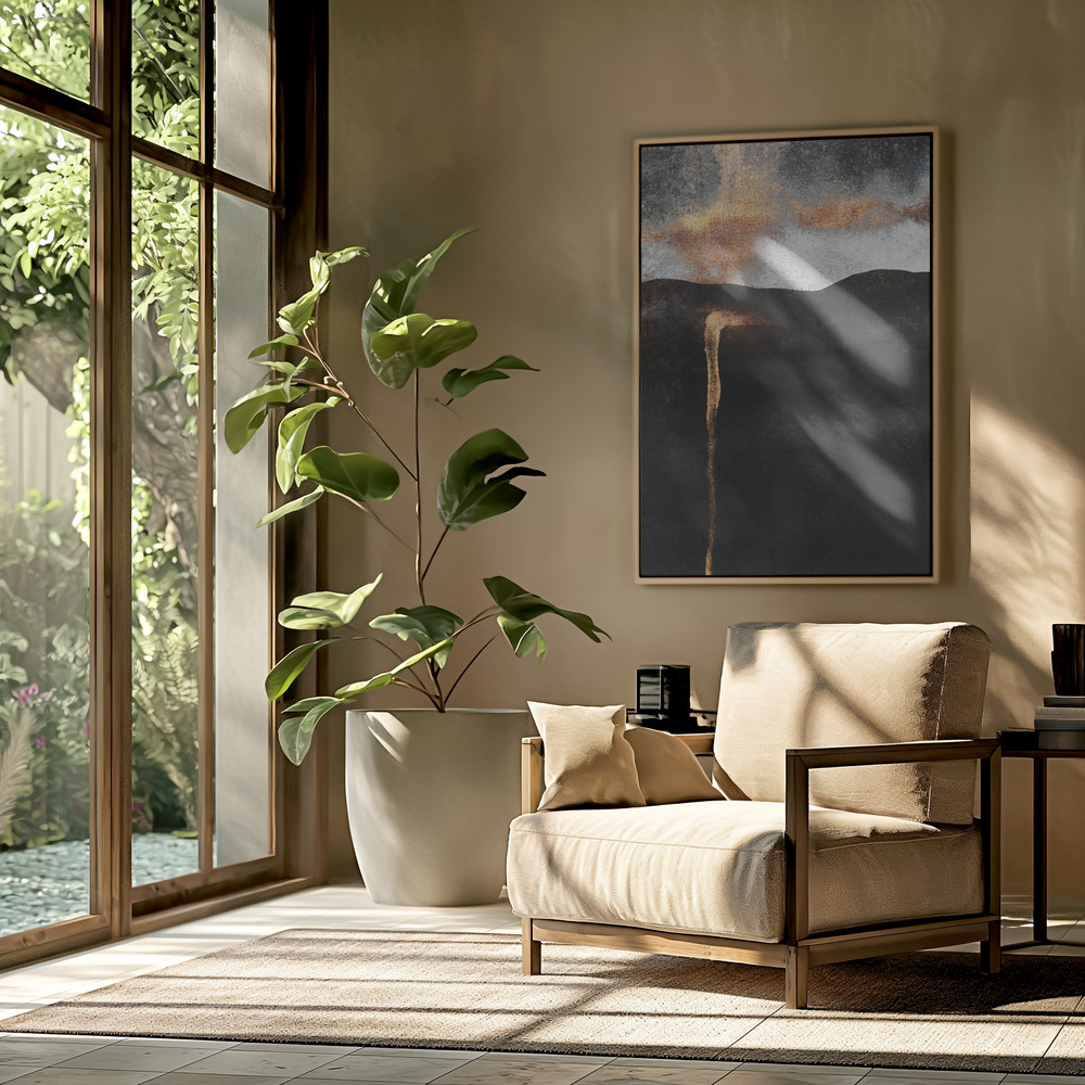 Canvas schilderi - Ember in de woonkamer