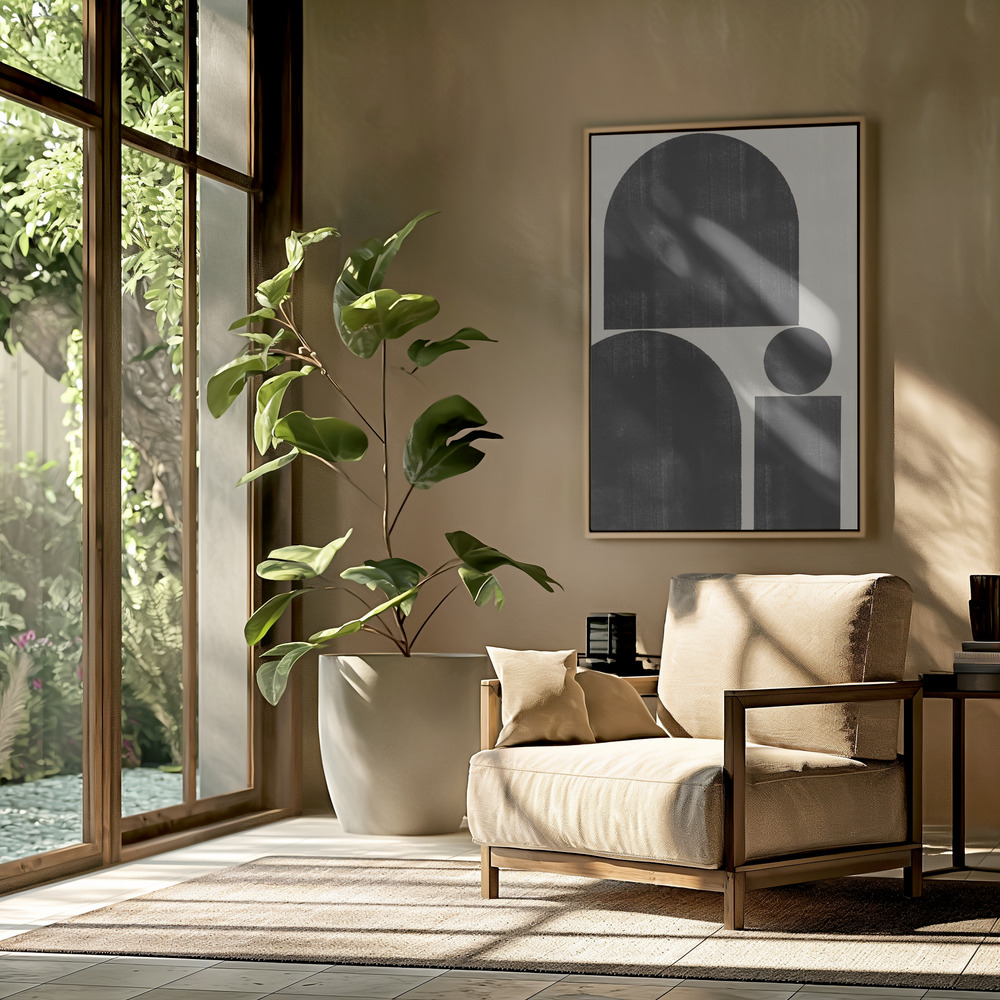 Canvas schilderi - Shape Study No1. in de woonkamer