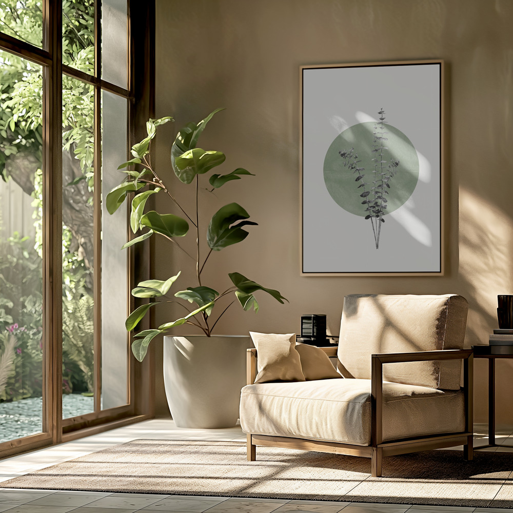 Toile - Eucalyptus and Green Moon dans le salon