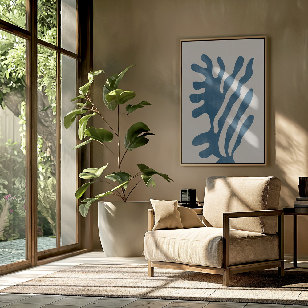 Canvas schilderi - Abstract Plant No2. in de woonkamer