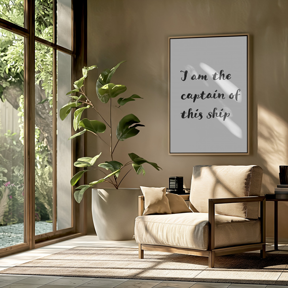 Canvas schilderi - I am the captain of this ship in de woonkamer