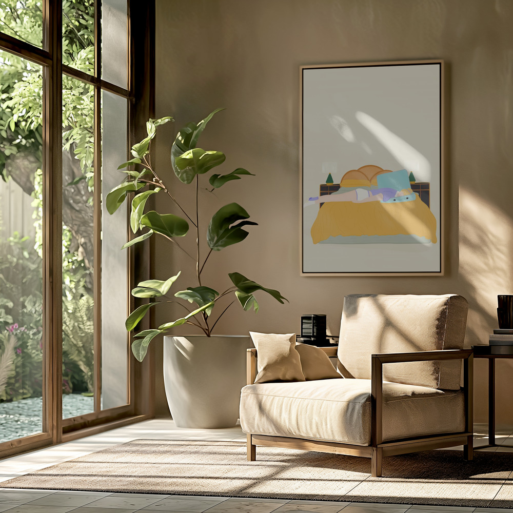 Canvas schilderi - Digital Nomad in de woonkamer