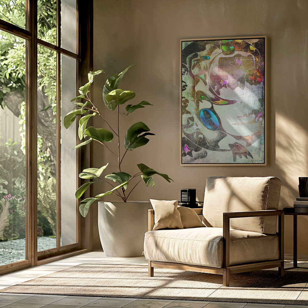 Canvas schilderi - The moon charms at night in de woonkamer