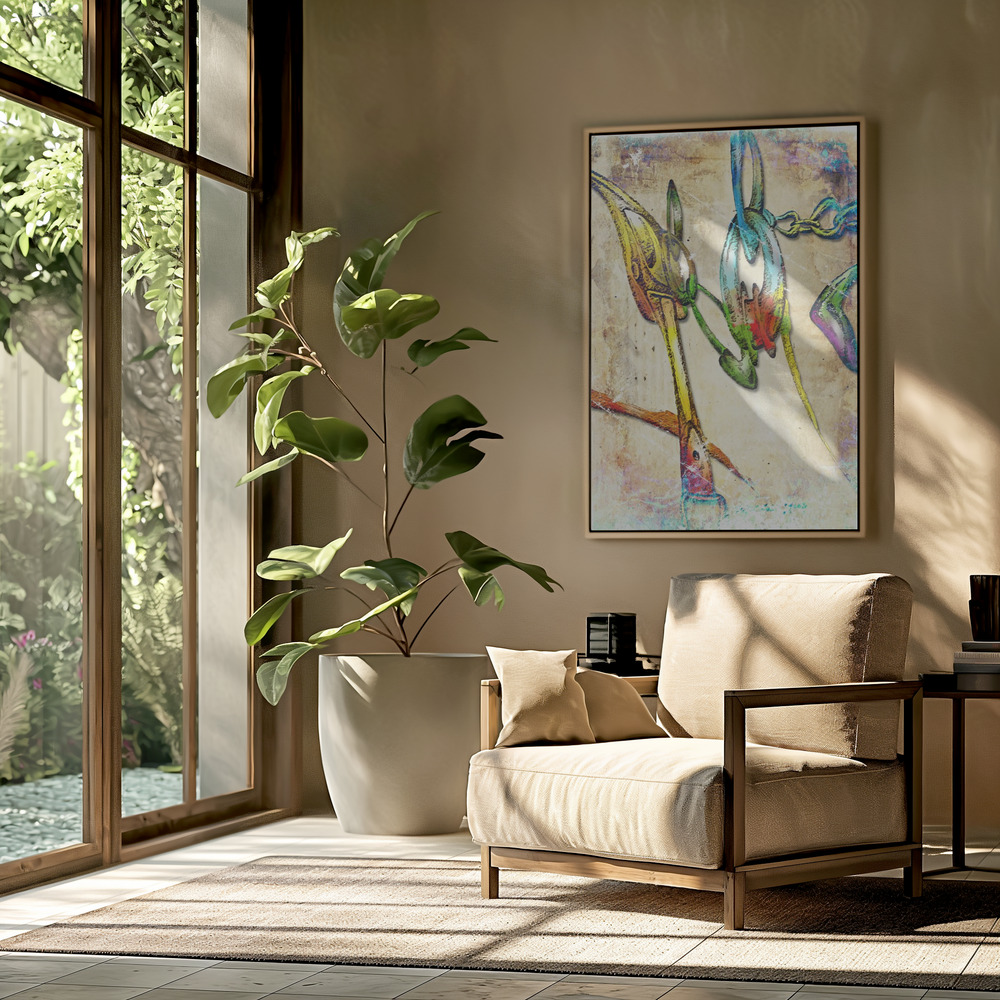Canvas schilderi - Chains of happiness in de woonkamer