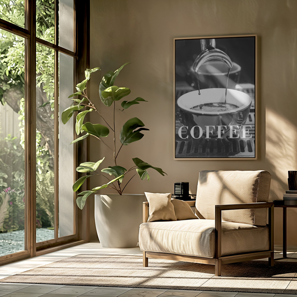 Canvas taulu - Coffee Text 2 olohuoneessa