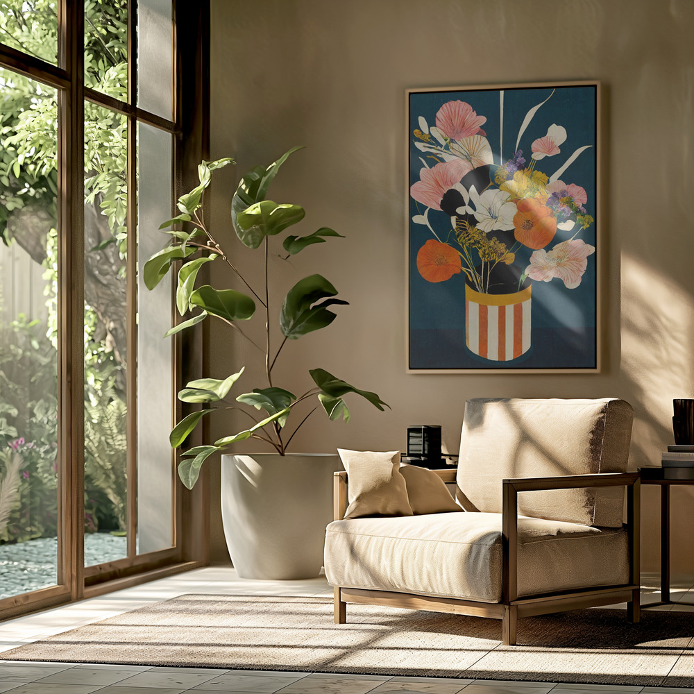 Canvas print - Flowers At Night in the livingroom