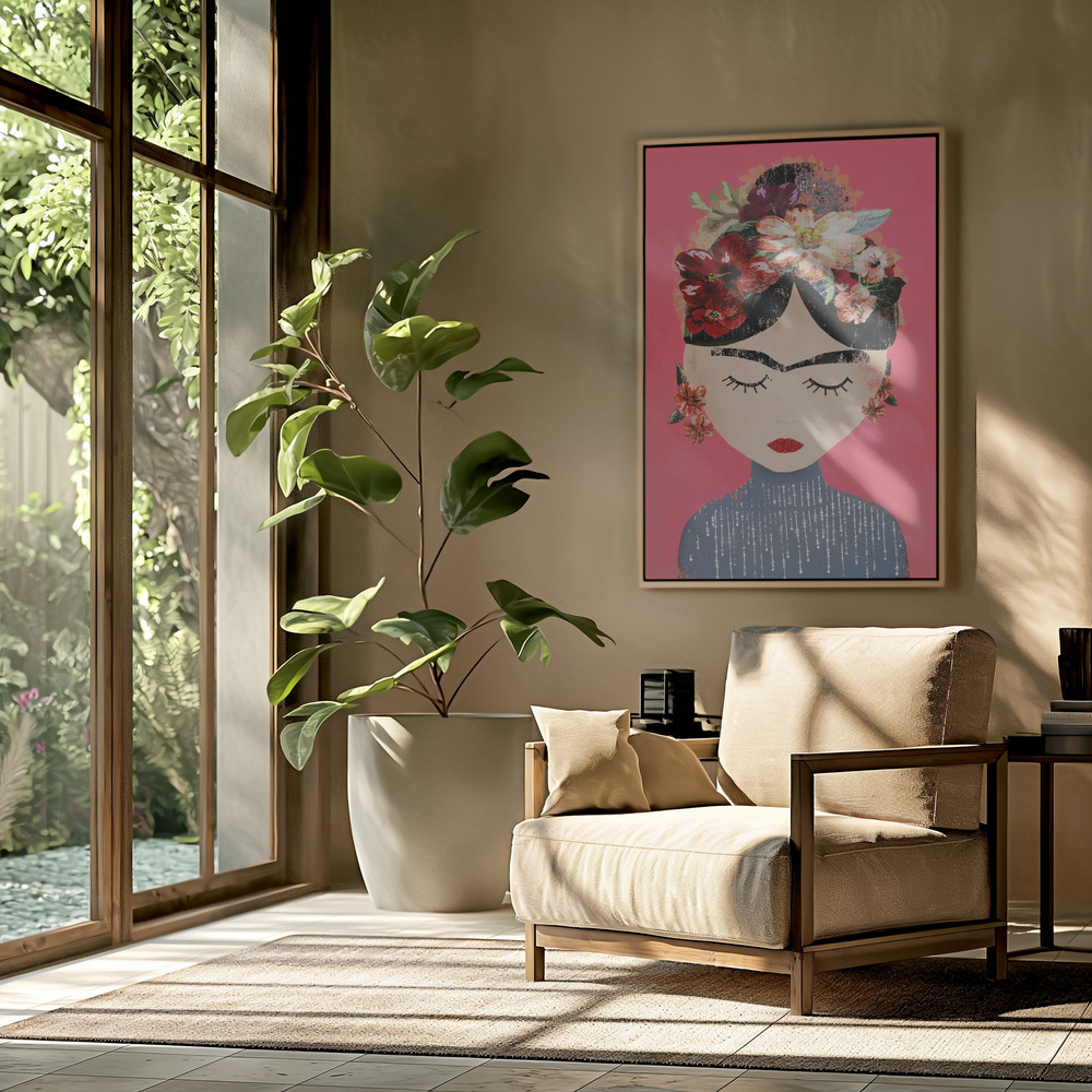 Canvas print - Frida (Pink Version) in the livingroom