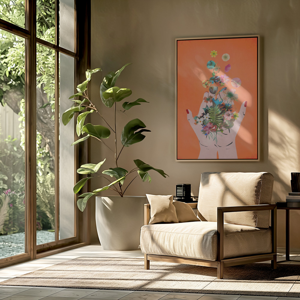Toile - Frid`s Hand`s (Orange Version) dans le salon