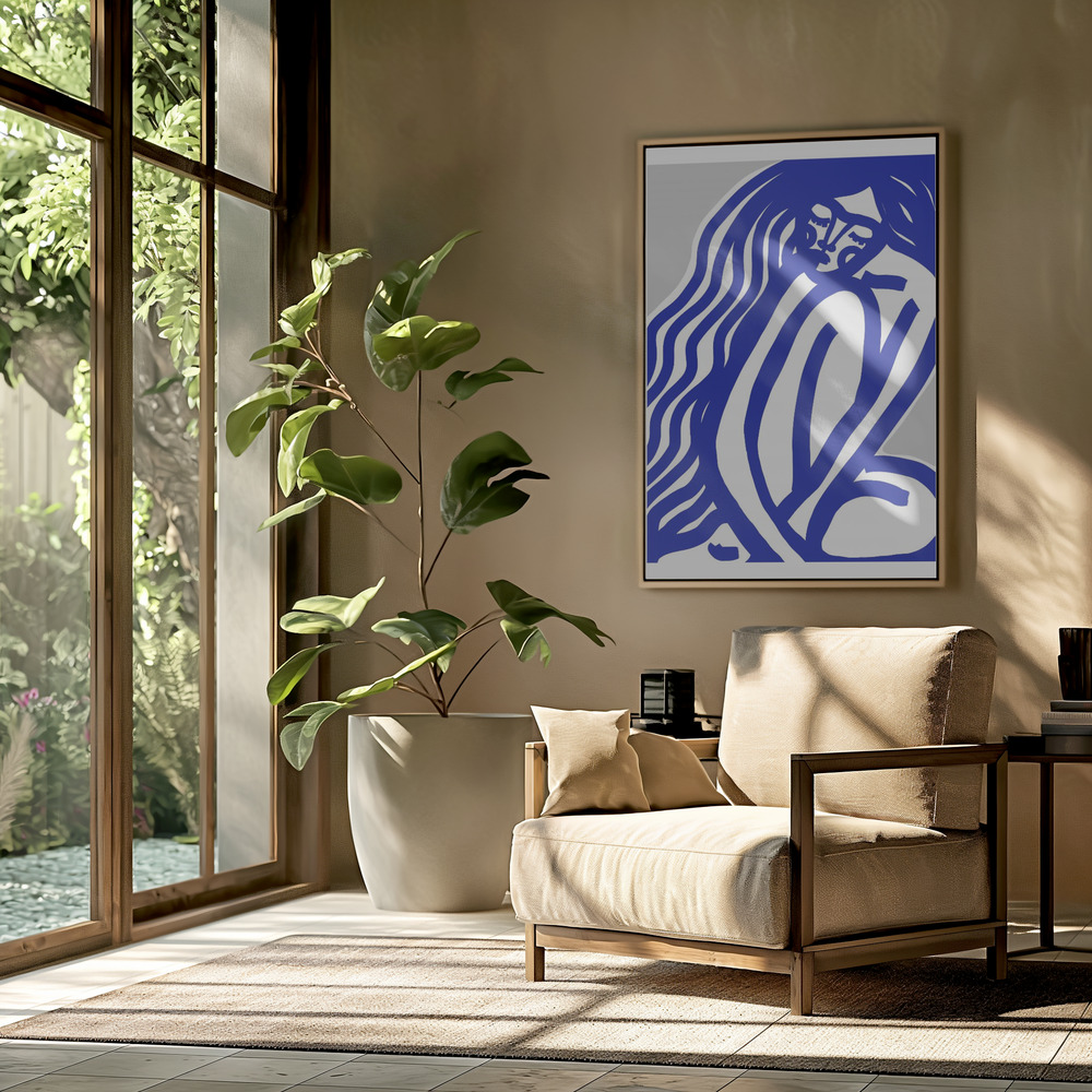 Lienzo - The Silence (Blue) en el salón