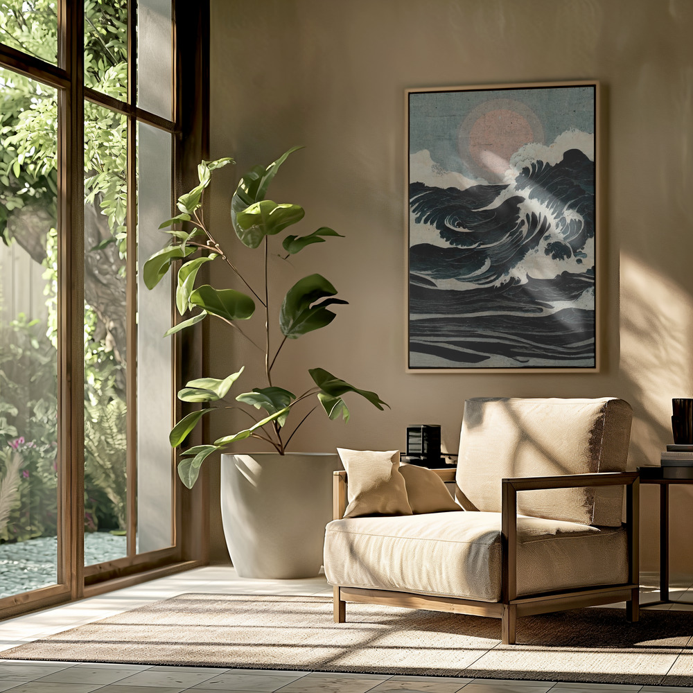 Canvas schilderi - Wild Waves in de woonkamer