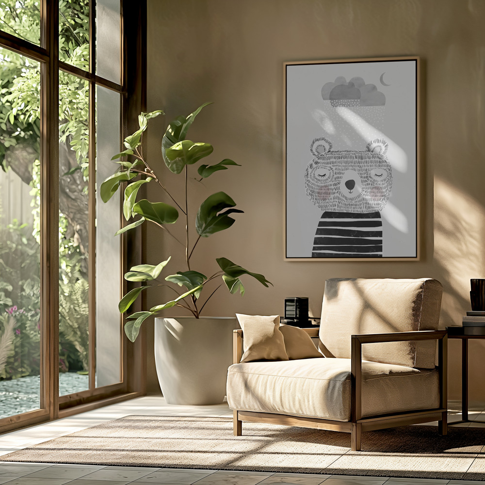 Canvas print - I Love Snow in the livingroom