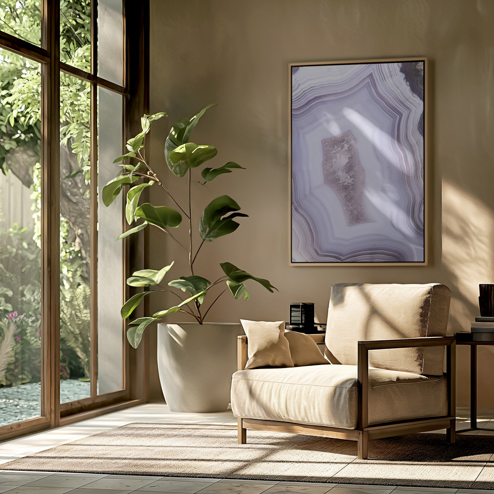 Canvas schilderi - Purple Agate in de woonkamer