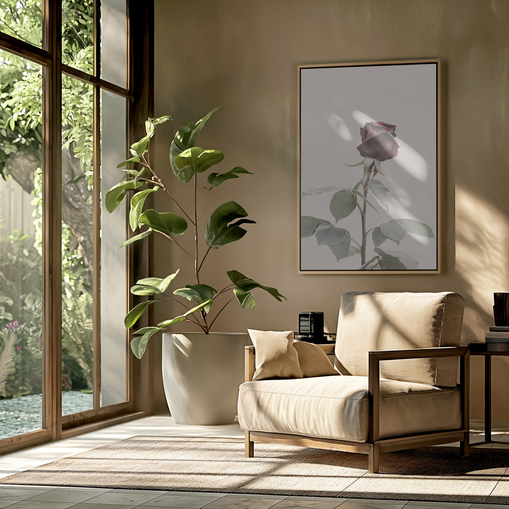 Canvas schilderi - Rose in de woonkamer