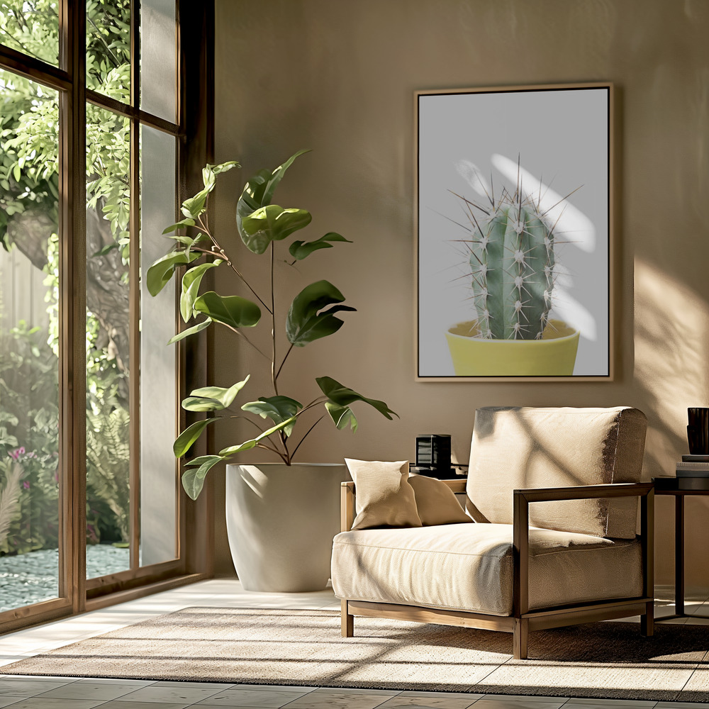 Canvas schilderi - Spikey Cactus in de woonkamer
