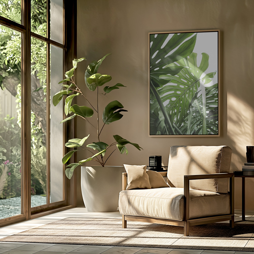 Canvas schilderi - Jungle in de woonkamer