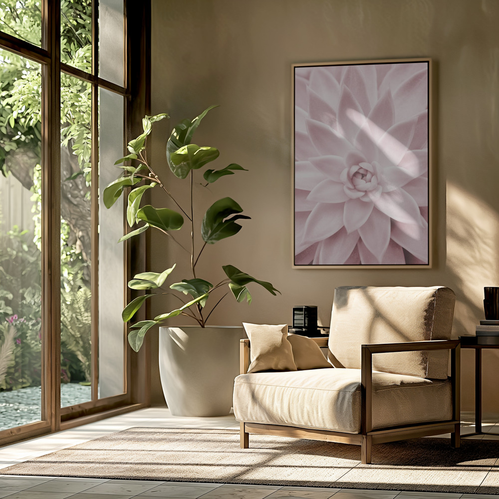 Canvas print - Pink Succulent in the livingroom