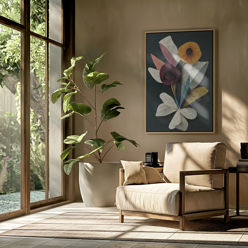 Canvas schilderi - A Paper Bouquet in de woonkamer