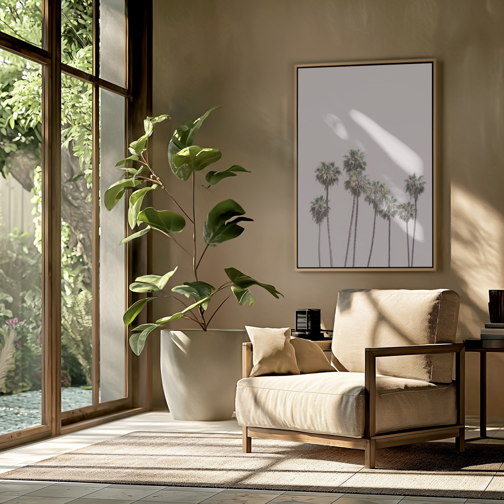 Toile - Blush Palms dans le salon