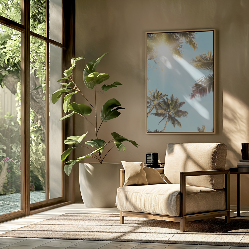 Canvastavla Sun Rays - Tavla in the livingroom