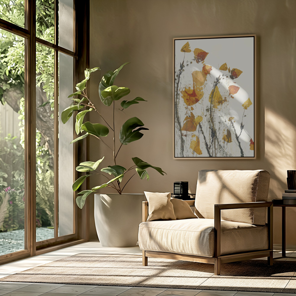 Canvas print - Leaves still life in the livingroom