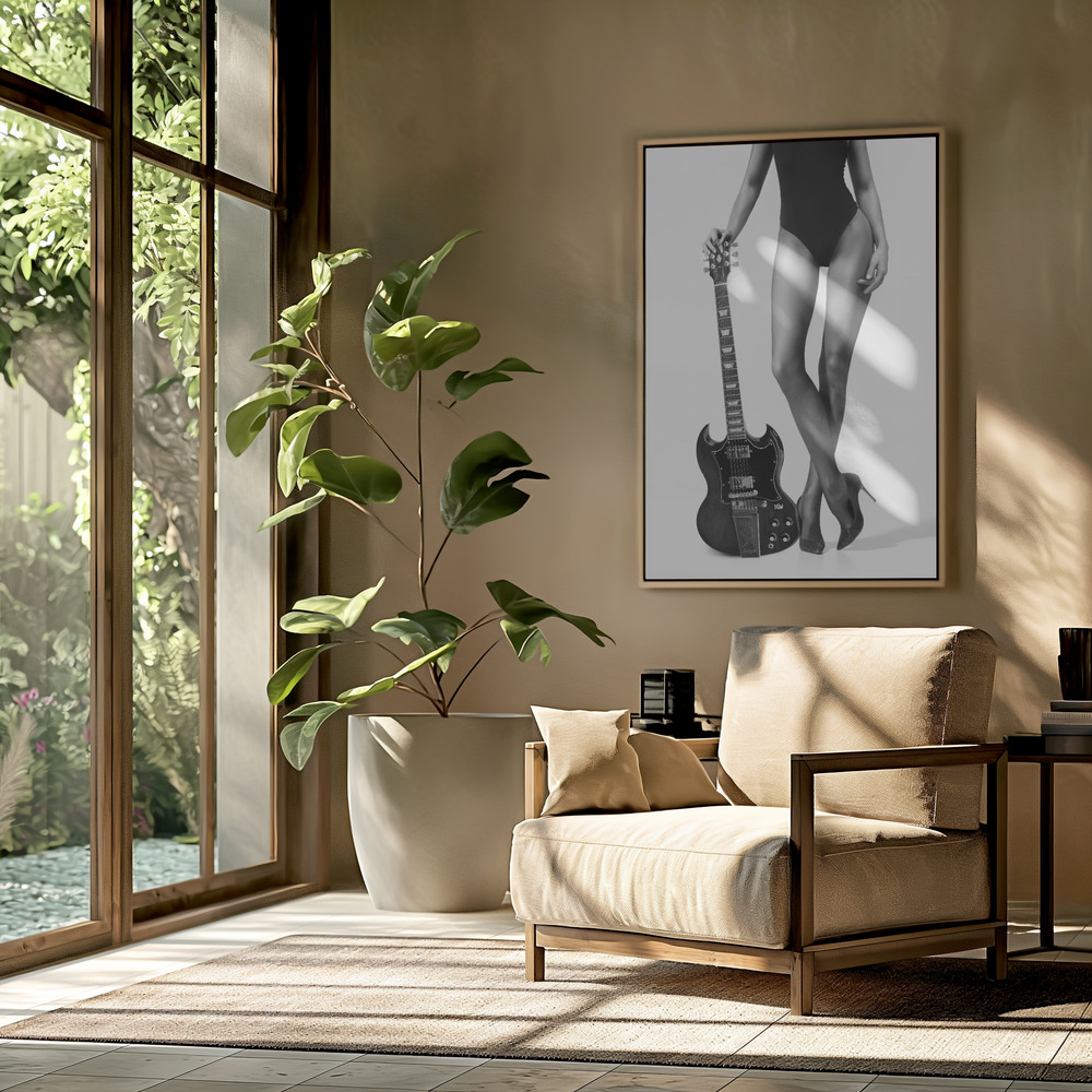 Toile - Lady And The Gibson dans le salon