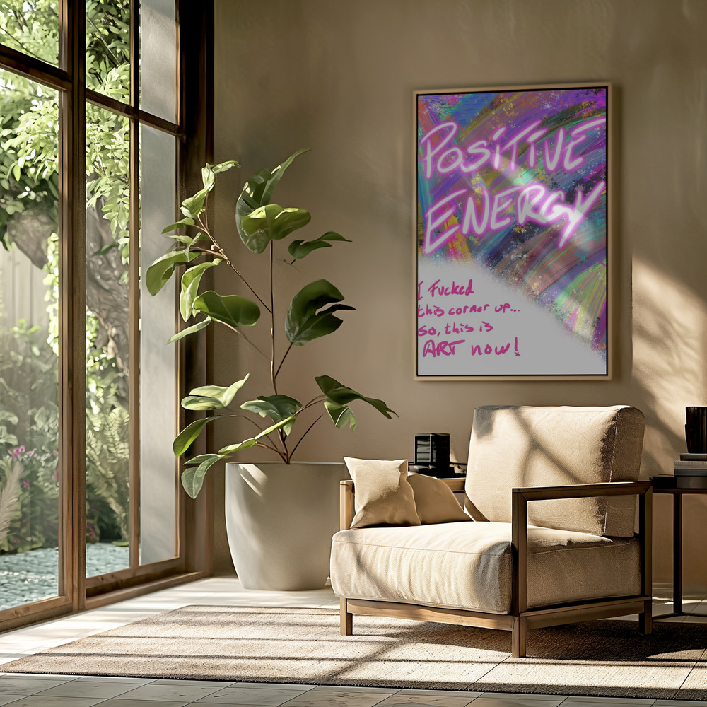 Canvas schilderi - Positive Energy in de woonkamer
