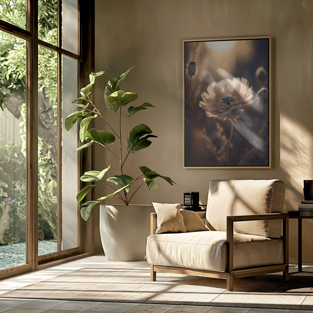 Toile - Flower in Morning Sun dans le salon