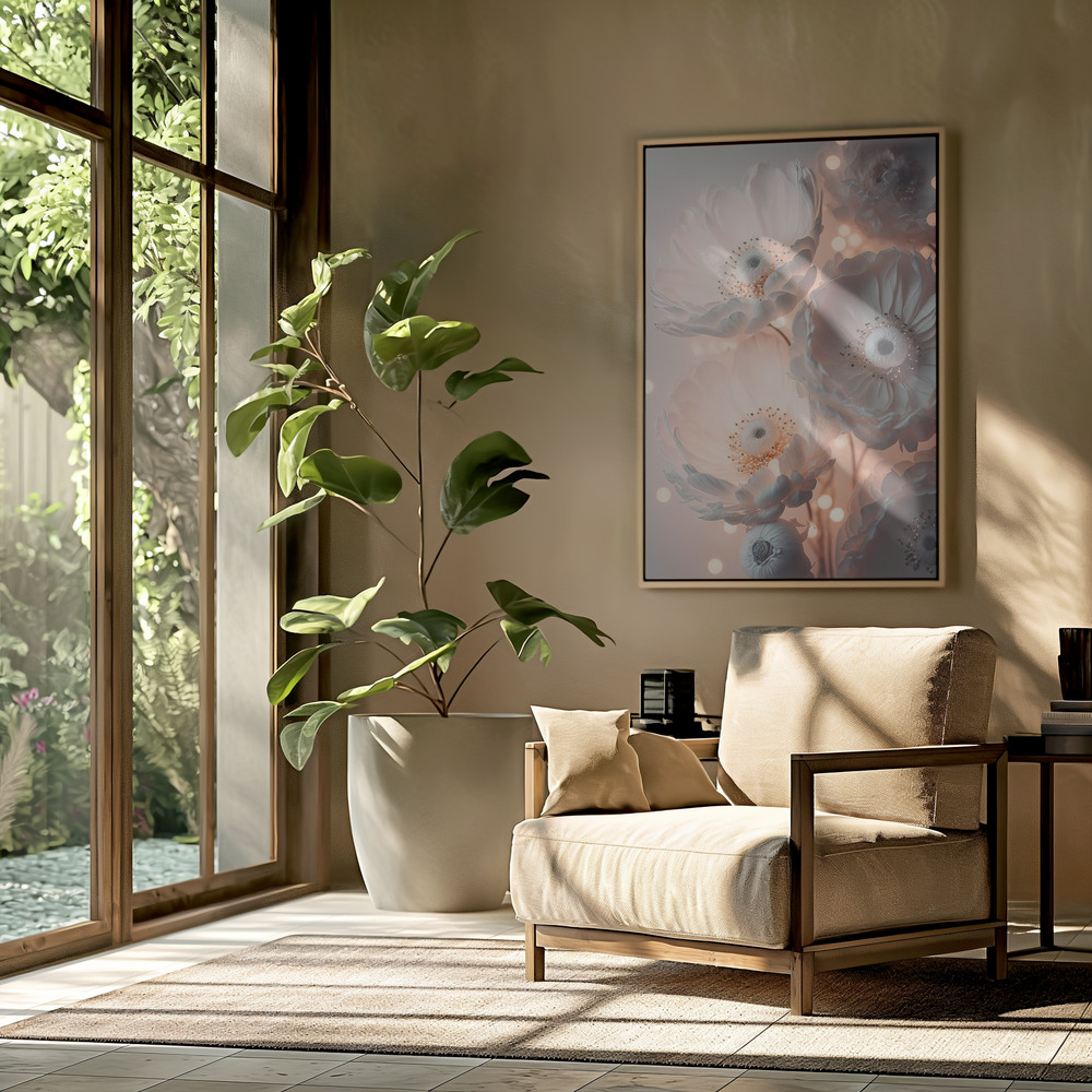 Canvas print - Glowing Patel Pink Flowers in the livingroom