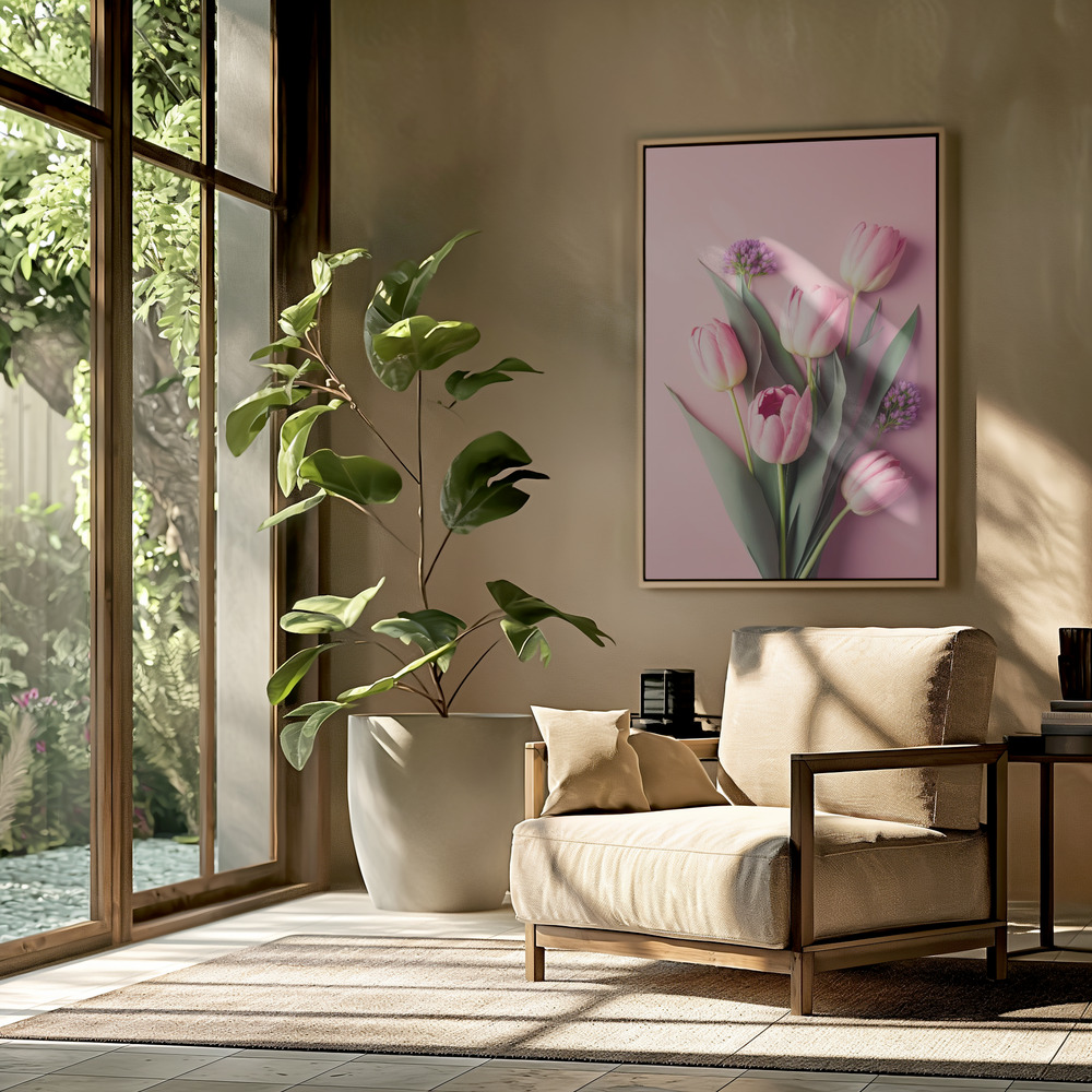 Toile - Pink Tulips dans le salon