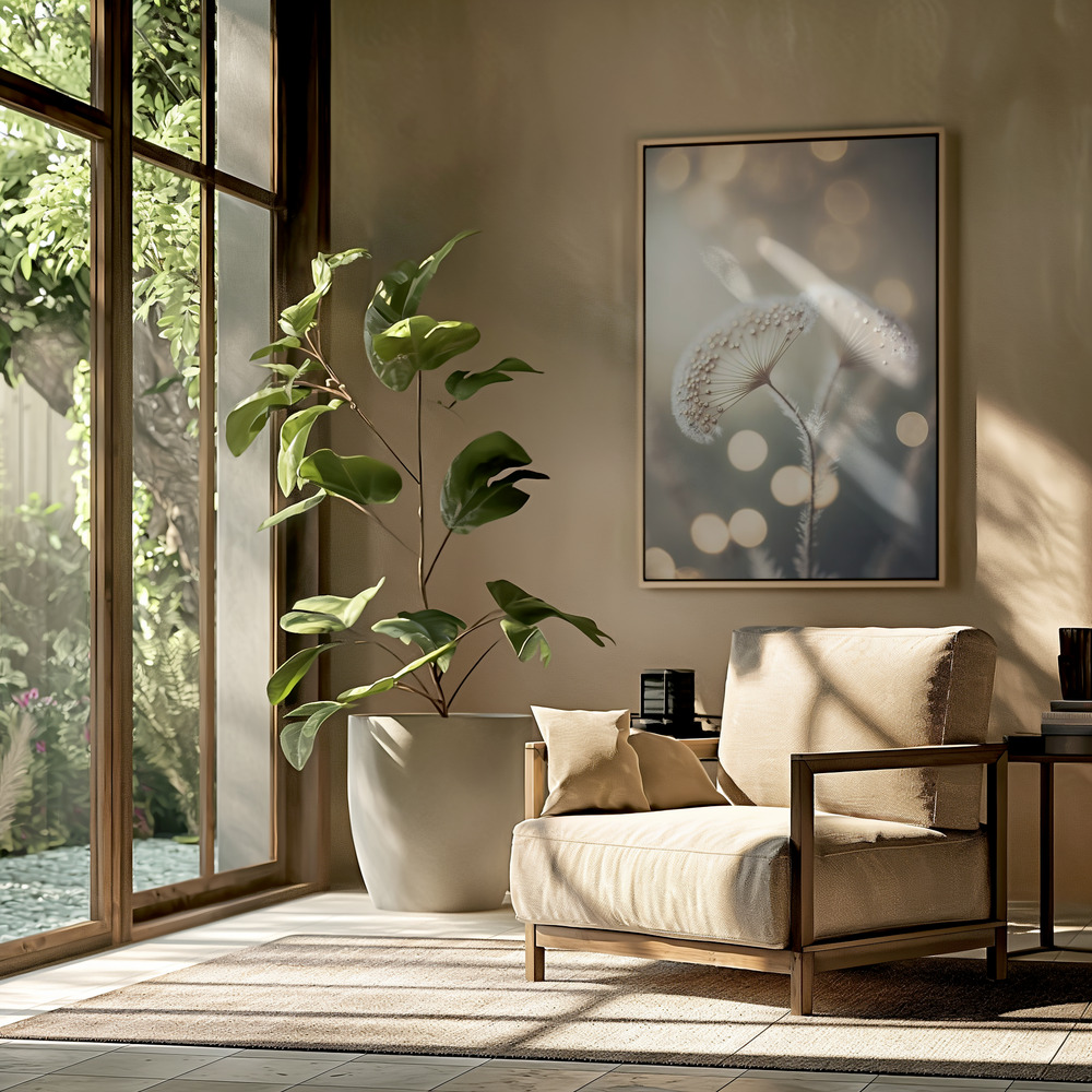 Canvas print - Golden Pearls in the livingroom