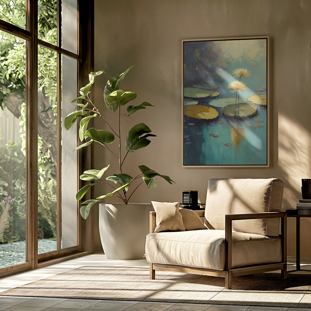 Canvas print - Water Lilies in the livingroom
