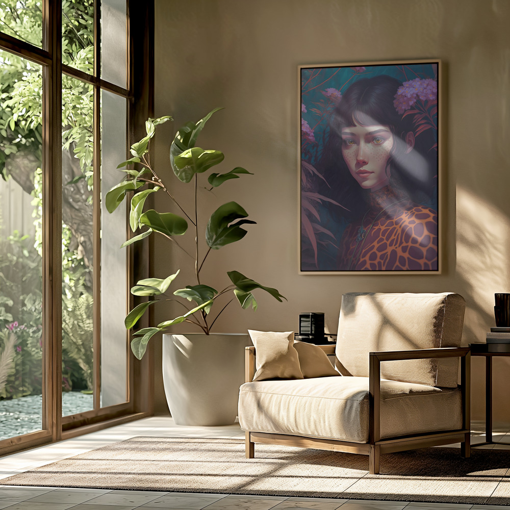 Canvas print - Shy Beauty in the livingroom