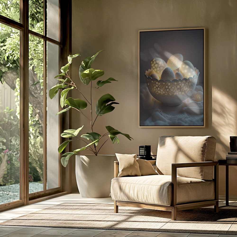 Canvas print - Glowing Eggs in the livingroom