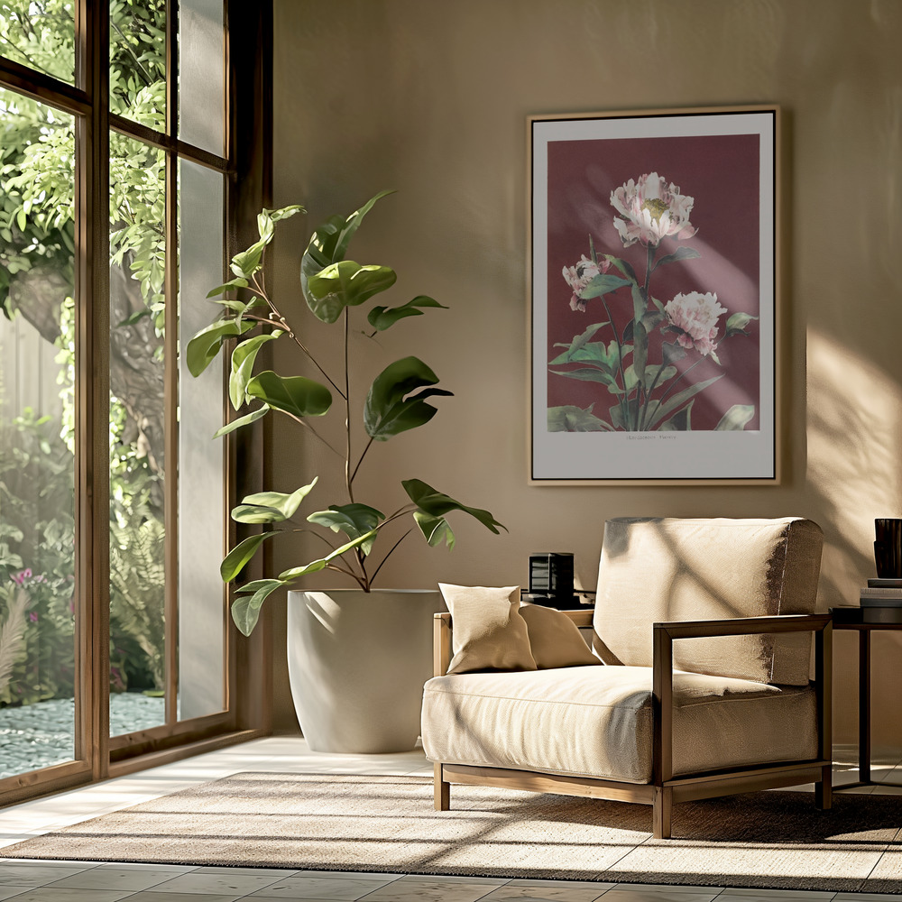 Toile - Hærdaceous Peony no2 dans le salon