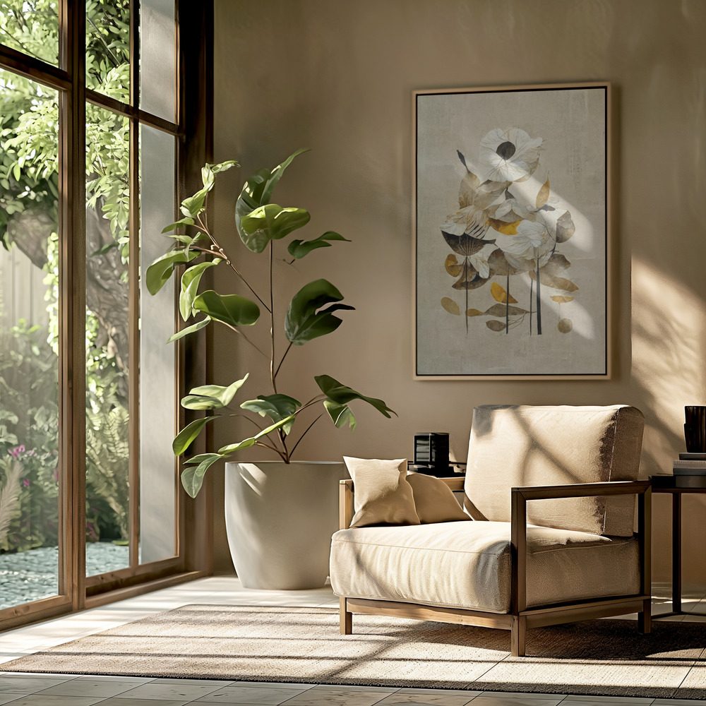 Toile - Sunbathing Flower dans le salon